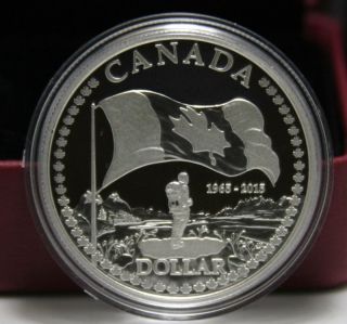 2015 Canada Proof Silver Dollar Coin - Rcm - Canadian Flag photo