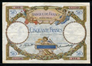 France 1930 - 1934,  50 Francs,  S11143 - 469,  P80a,  F - Vf (pinholes) photo