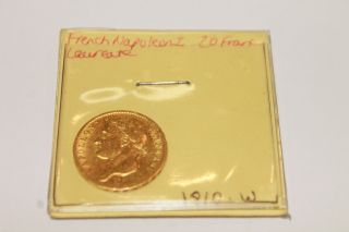 Gold 20 Francs Empereur Napoleon 1810 W Coin photo