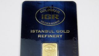 . 9999 Gold 2.  5 Gram Igr Instanbul Goldgram Bar In Assay Card - Pm - 2296 photo