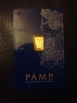 Pamp Suisse 1 Gram Gold Bar photo