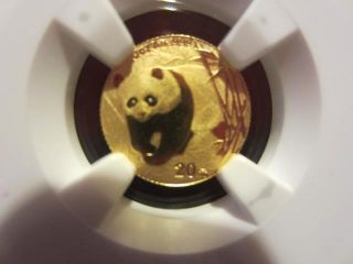 2001 China Panda 1/20 Oz Gold,  Ngc Ms 68 photo