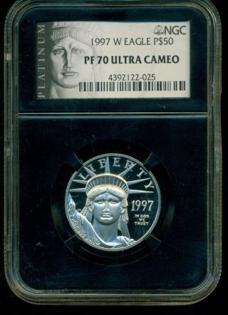 1998 - W 1/2 Oz.  9995 Platinum Eagle $50 Ngc Pf70 Uc Proof 70 Ultra Cameo No.  2 photo