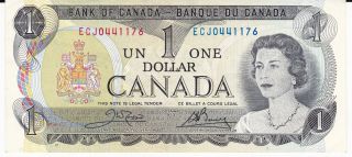 Unc.  1973 Canada 1 Dollar Bank Note photo