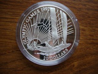 Kiribati 20 Dollars Silver 1992 Barcelona Olympics - Sailing 606 photo