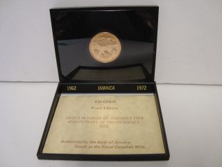 1972 Twenty Dollar Gold Proof Coin - Jamaica ' S 10th Anniversary Of Independence photo