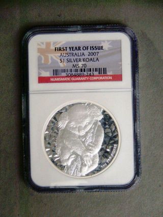 2007 Australia $1 Silver Koala Ngc Ms70 photo