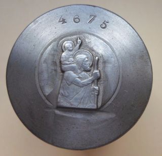 St Christopher 1920s French Steel Die / Hub For Medal Coinage photo