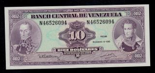 Venezuela 10 Bolivares 1992 N Pick 61c Unc Banknote. photo