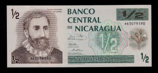 Nicaragua 1/2 Cordoba (1991) Pick 171 Unc Banknote. photo
