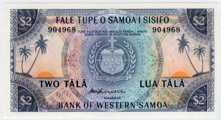 Western Samoa 1967 Issue 2 Tala Scarce Note Crisp - Unc.  Pick 17b. photo