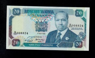 Kenya 20 Shillings 1989 G/03 Pick 25b Unc. photo