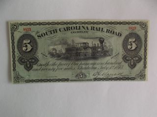 1873 - South Carolina Railroad Company - $5 - Charleston - 