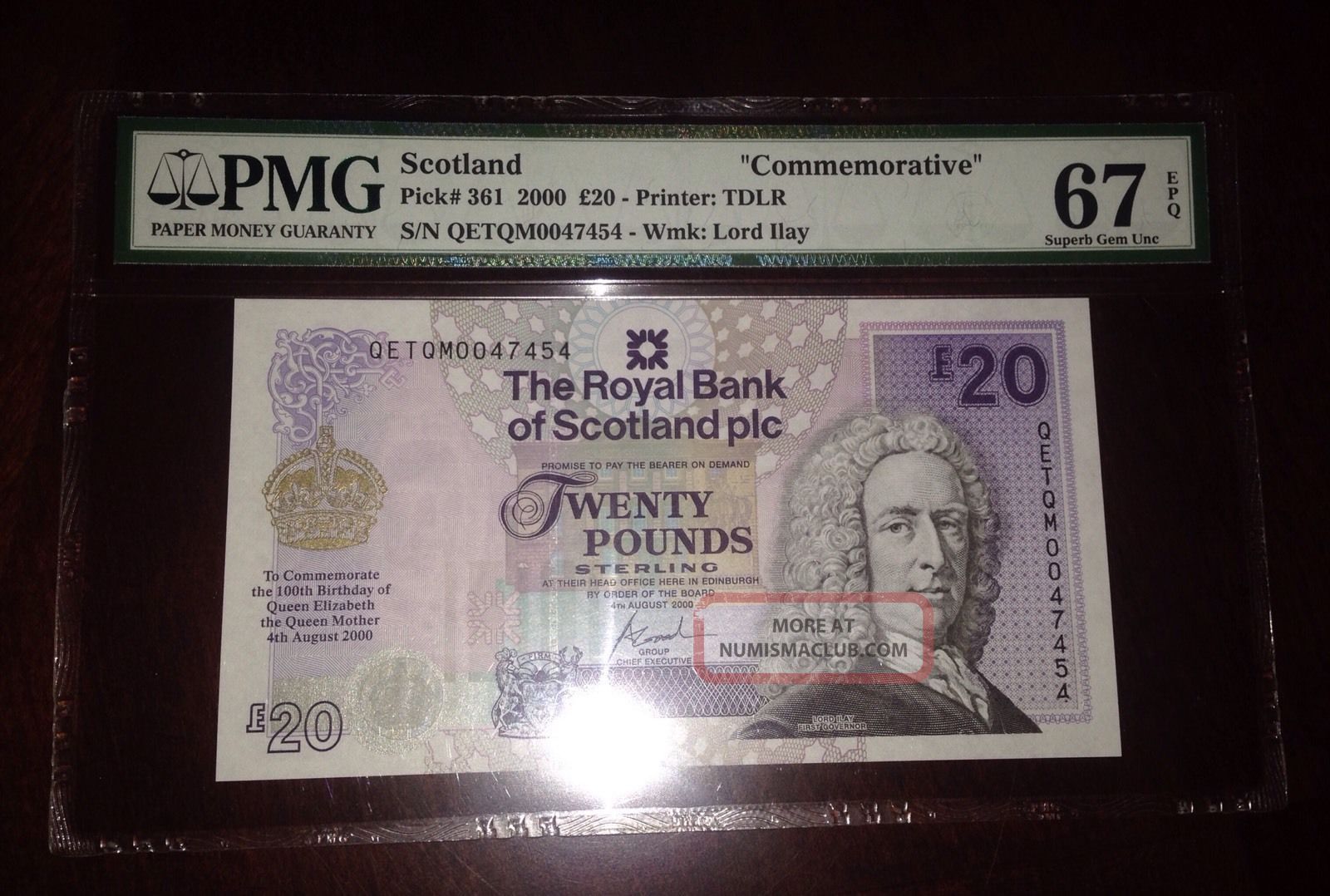 Scotland Commemorative One Bank Note 20 Pounds 2000 Gem Unc Pmg 67 Epq Pick 136 Europe photo