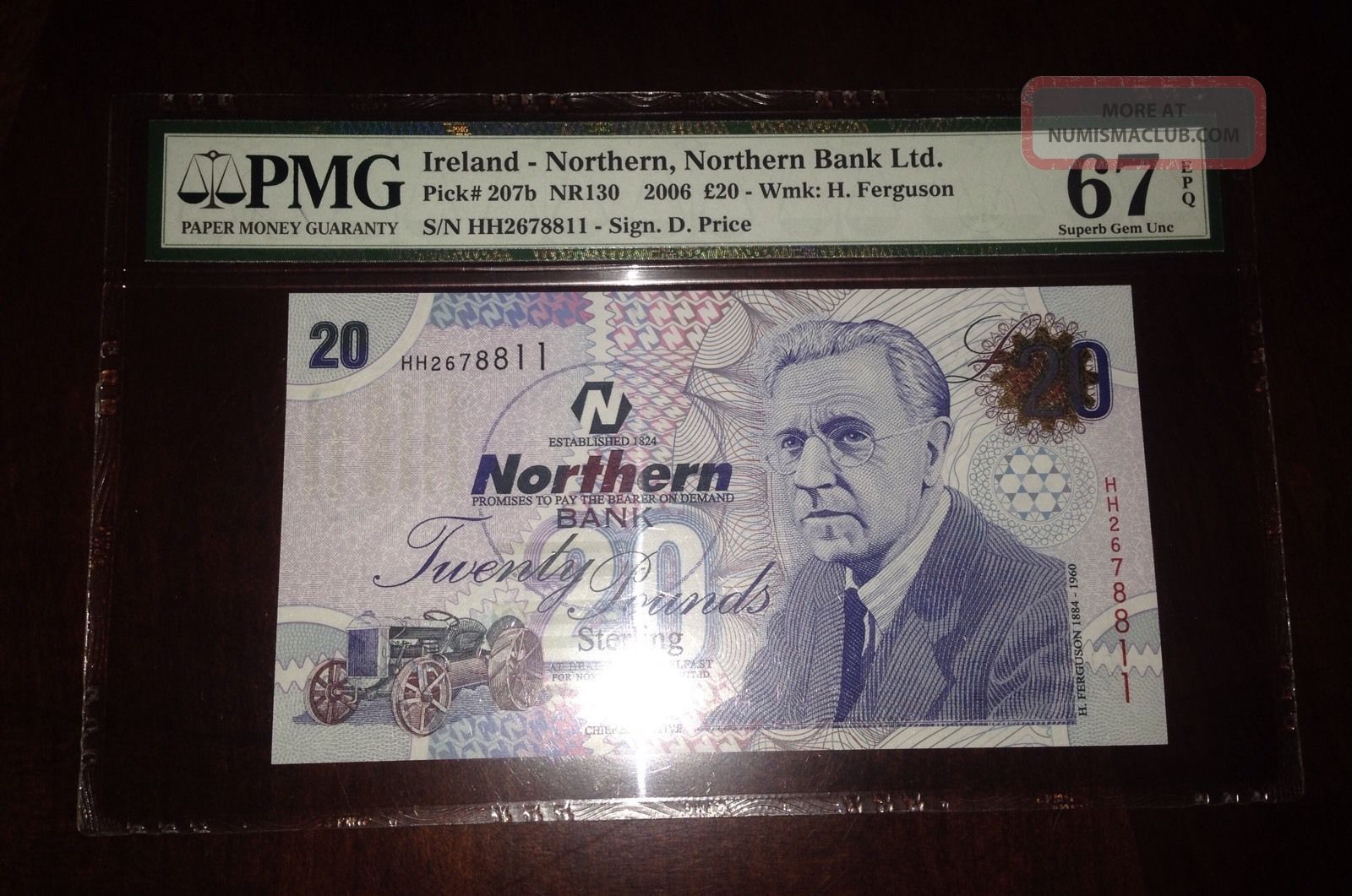 Northern Ireland One Bank Note 20 Pounds 2005 Gem Unc Pmg 67 Epq Europe photo