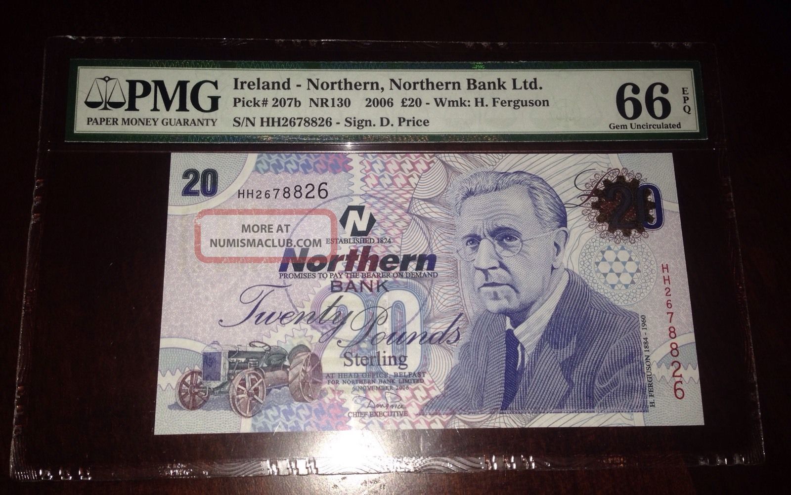 Northern Ireland One Bank Note 20 Pounds 2005 Gem Unc Pmg 66 Epq Europe photo