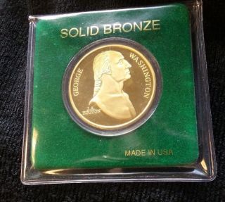 Solid Bronze George Washington Mt.  Vernon Medal photo