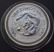 2000 Australia 2 Dollars,  Year Of The Dragon 2 Oz 999 Silver Coin Australia photo 2