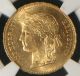 Switzerland 1894 Gold 20 Francs Ngc Ms - 63 Sharp Lustrous Looks Great Europe photo 1