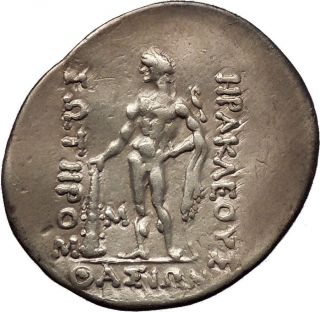 Thasos Island Off Thrace Dionysus Hercules Silver Greek Tetradrachm Coin I54356 photo