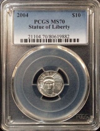 2004 $10 1/10 Oz Platinum Eagle Pcgs Ms70 photo