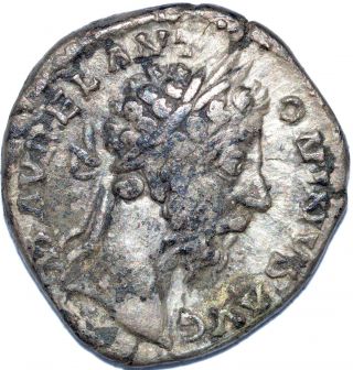 Authentic Emperor Marcus Aurelius,  Ar Silver Denarius,  Roman Coin - C171 photo
