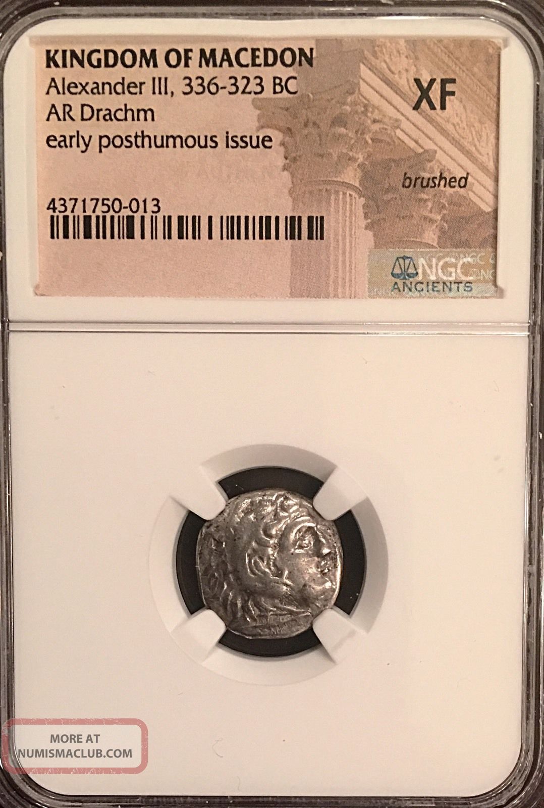 Alexander The Great Macedon Ancient Greek Silver Drachm Lampsakos Ngc Certified Coins: Ancient photo