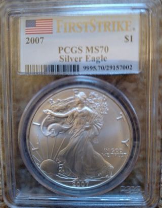 2007 American Silver Eagle,  Fs,  Pcgs 70,  Low Pop Of 414,  Non W,  Rare Version photo