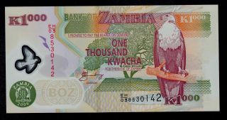 Zambia 1000 Kwacha 2008 Pick 44f Unc Banknote. photo