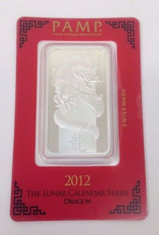 1 Oz Pamp Suisse Year Of The Dragon Silver Bar - photo