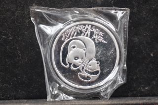 1984 China 1oz Alloy Silver Plated Chinese Panda Coin photo