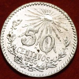 1935 Mexico 50 Centavos Silver Foreign Coin S/h photo