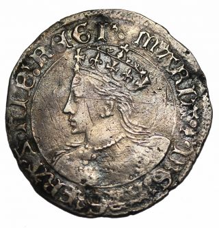 Great Britain Philip Mary I 1553 - 1558 Ad Silver Groat Medieval Coin S.  2508 photo