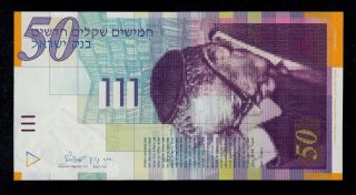 Israel 50 Sheqalim 2001 Pick 60b Unc Banknote. photo