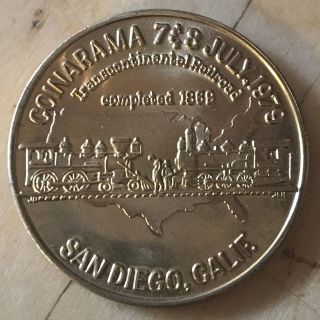 1979 San Diego Coinarama Medal,  Transcontinental Railroad photo