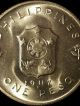 1947 - S Ch Bu Philippines Silver Peso Only 100,  000 Minted Philippines photo 3