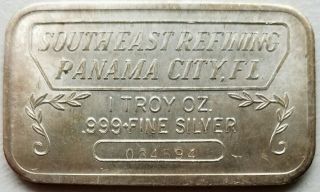 Vintage Art Bar Southeast Refining Panama City Florida 1 Oz.  999 Fine Silver photo
