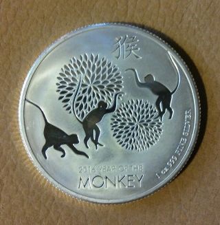 2016 1 Oz Zealand Silver $2 Niue Year Of The Monkey Coin Chinese Zodiac photo