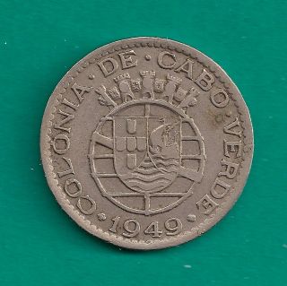 Cape Verde (cabo Verde) Portugal Colony 1 Escudo 1949 Africa 26mm Coin photo