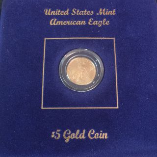2002 Gold American Eagle 1/10 Ounce $5 Gold Gem Proof Coin And photo