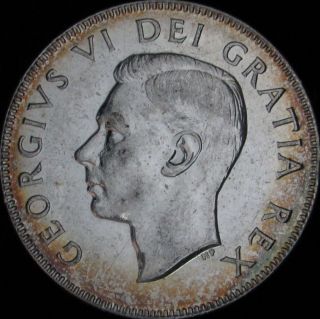 1951 Au,  Canada Silver 50 Cents (fifty,  Half) - Km 45 - - Jg photo