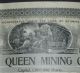 1903 Wyoming Queen Mining Company Stock Certificate,  Jelm,  Wyoming Stocks & Bonds, Scripophily photo 2