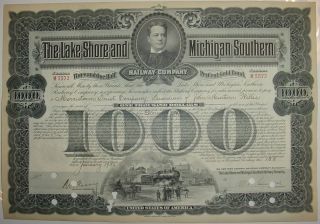 Lake Shore & Michigan Southern Railway Company Bond Stock Certificate Railroad photo