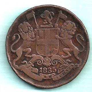 East India Company - 1835 - One Quarter Anna - Rarest Coin photo