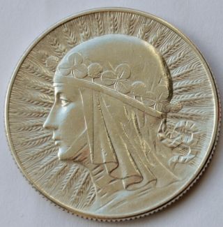 Poland 5 Zlotych,  1934,  Queen Jadwiga,  Silver photo