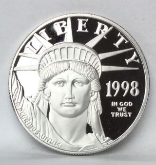 1998 - W 1 Oz Platinum American Eagle Proof Uncirculated (coin Only) photo