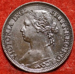 1879 Great Britain Farthing Foreign Coin S/h photo