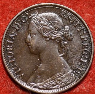 1866 Great Britain Farthing Foreign Coin S/h photo