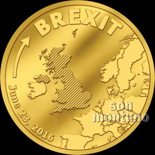 Brexit Coin - Half Gram 24k Gold Proof - June 23 2016 - Cook Islands $5 Uk/eu photo