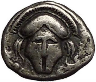 Mesembria Thrace 400bc Crested Corinthian Helmet Silver Ancient Coin I56269 photo